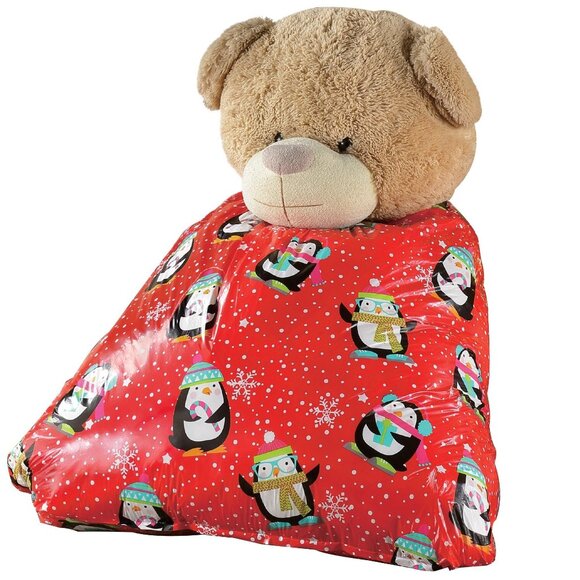 Holiday Time Giant Penguin Gift 36" x 44"  Bag With Tag For Large Gifts - Picture 4 of 4